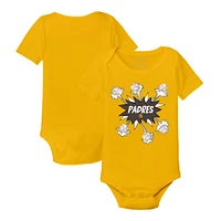 Infant Tiny Turnip Gold San Diego Padres Baseball Pow Bodysuit