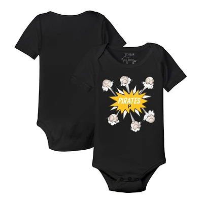 Infant Tiny Turnip Black Pittsburgh Pirates Baseball Pow Bodysuit