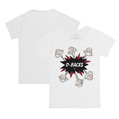 Infant Tiny Turnip White Arizona Diamondbacks Baseball Pow T-Shirt