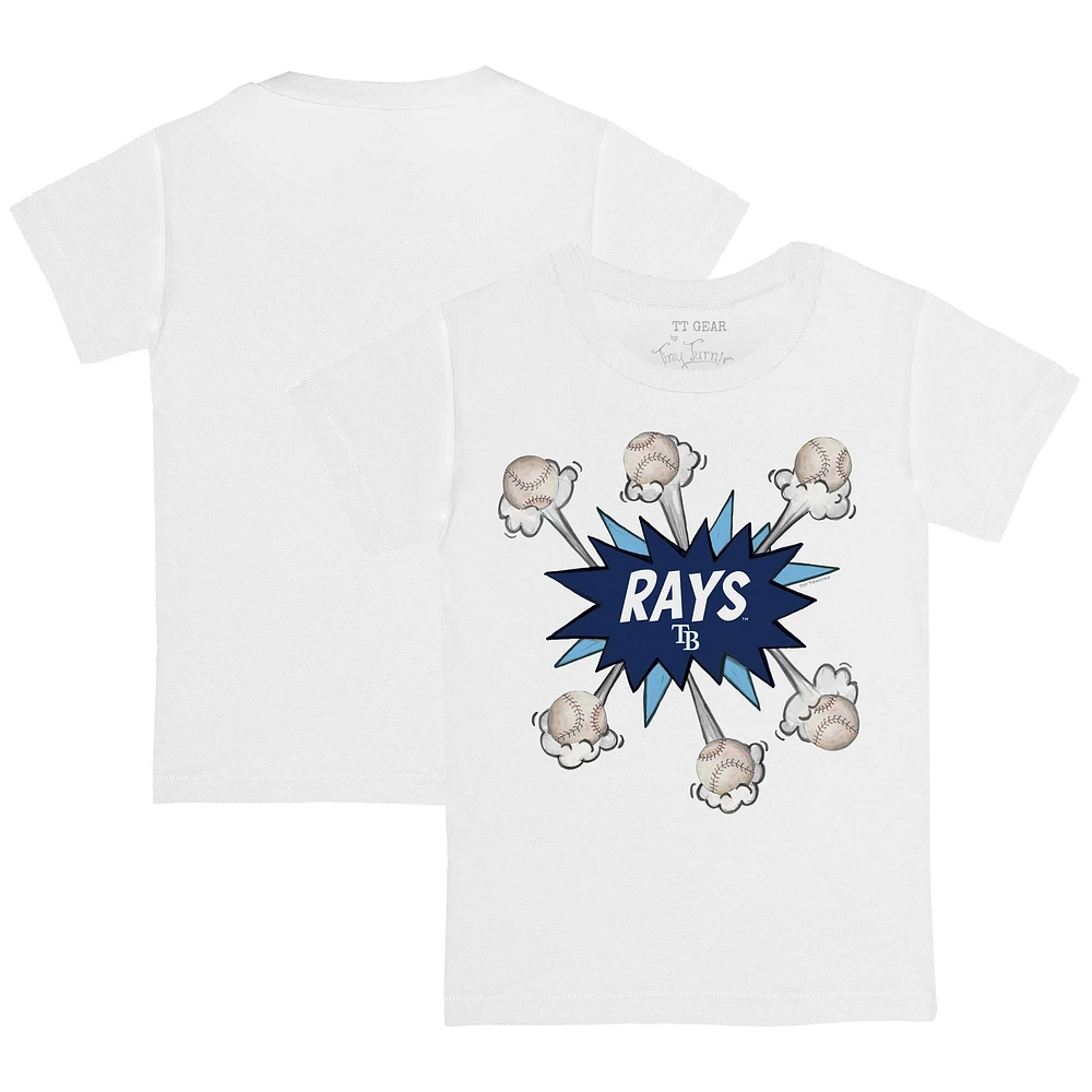 Infant Tiny Turnip White Tampa Bay Rays Baseball Pow T-Shirt