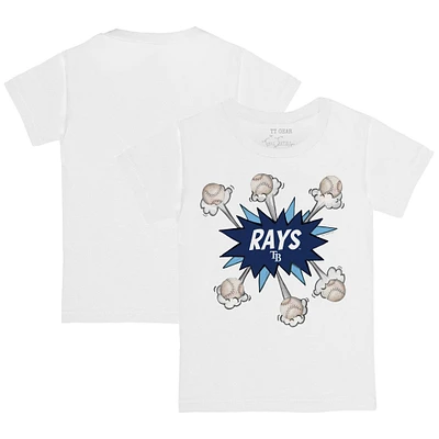 Infant Tiny Turnip White Tampa Bay Rays Baseball Pow T-Shirt