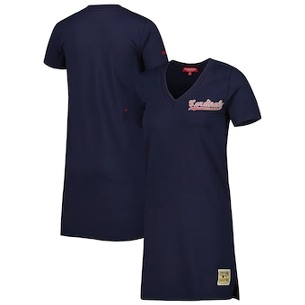 Women's Mitchell & Ness  Navy St. Louis Cardinals Cooperstown Collection V-Neck Dress