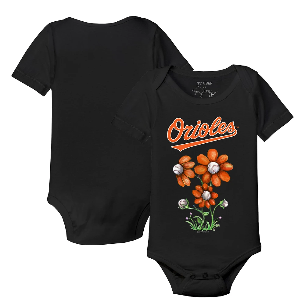 Infant Tiny Turnip Black Baltimore Orioles Blooming Baseballs Bodysuit