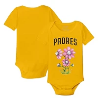 Infant Tiny Turnip Gold San Diego Padres Blooming Baseballs Bodysuit