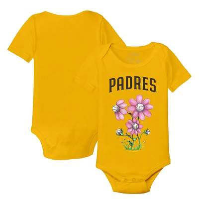 Infant Tiny Turnip Gold San Diego Padres Blooming Baseballs Bodysuit
