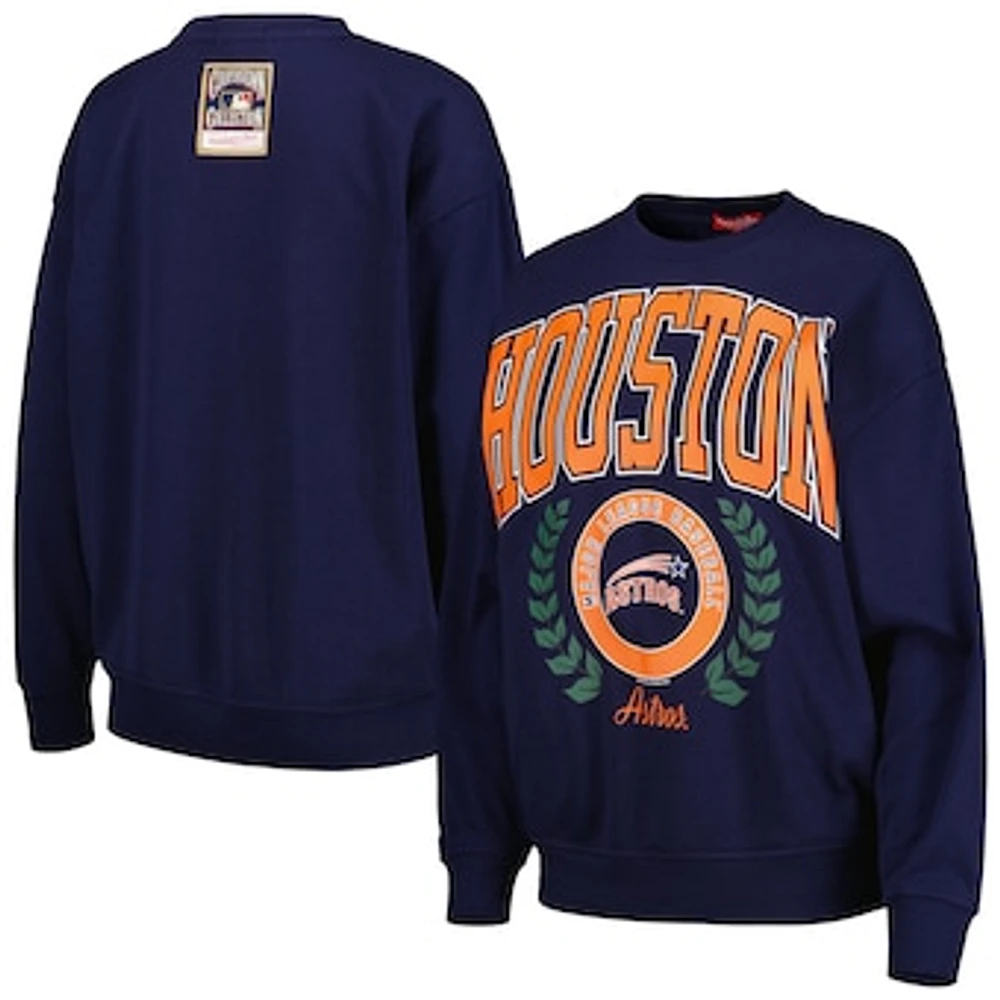 Women's Mitchell & Ness Navy Houston Astros Logo Lt 2.0 Pullover Sweatshirt