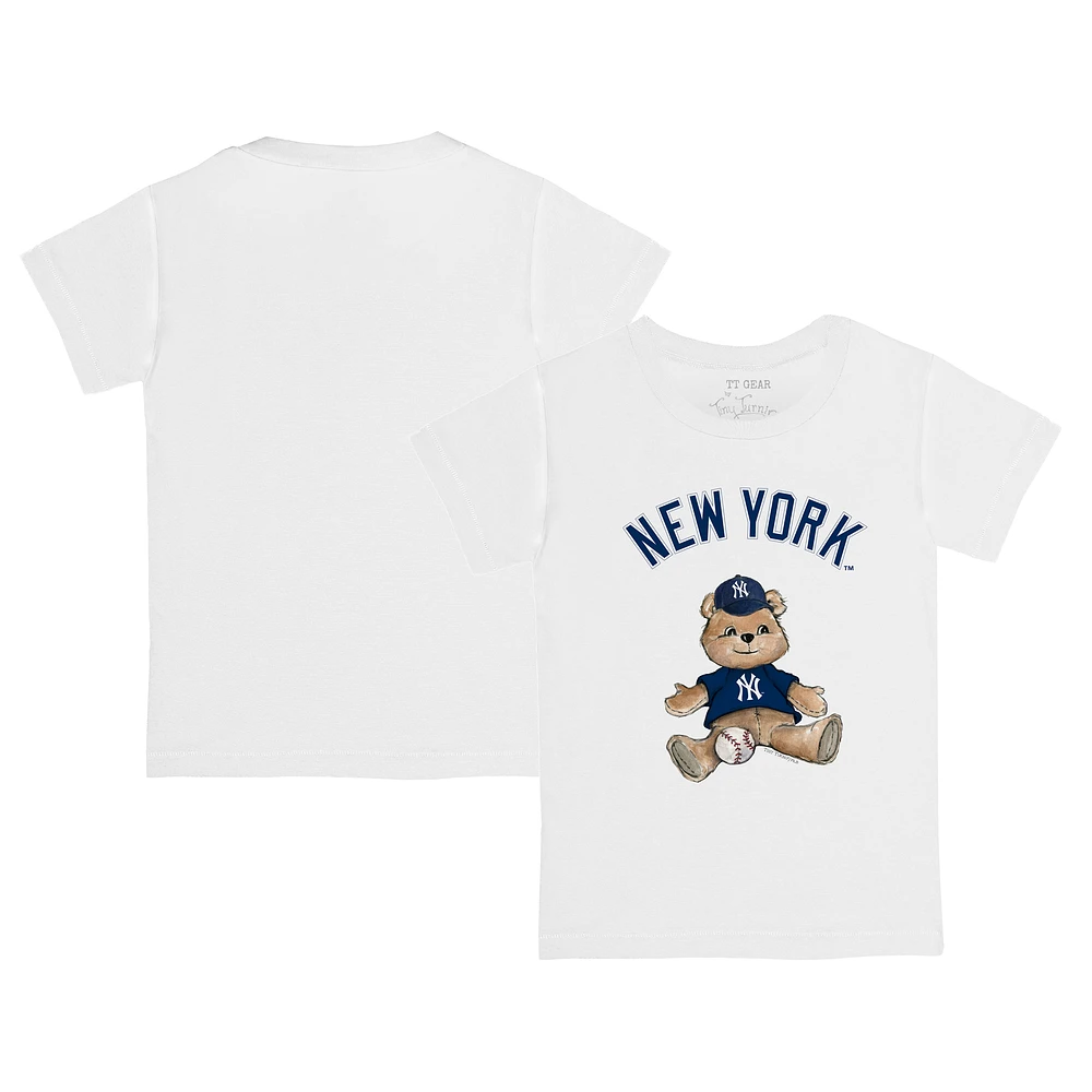 Infant Tiny Turnip White New York Yankees Teddy Boy T-Shirt
