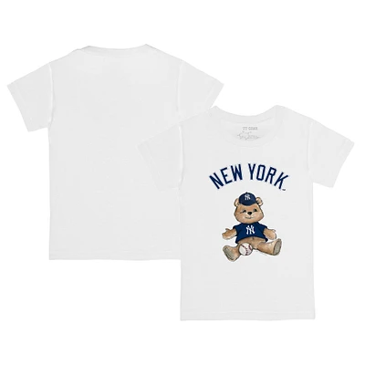 Infant Tiny Turnip White New York Yankees Teddy Boy T-Shirt