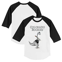 Infant Tiny Turnip White/Black Colorado Rockies Bronto Raglan 3/4 Sleeve T-Shirt