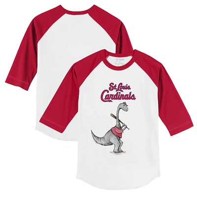 Infant Tiny Turnip White/Red St. Louis Cardinals Bronto Raglan 3/4 Sleeve T-Shirt