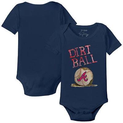 Infant Tiny Turnip Navy Atlanta Braves Dirt Ball Bodysuit