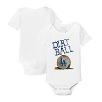 Infant Tiny Turnip White Los Angeles Dodgers Dirt Ball Bodysuit
