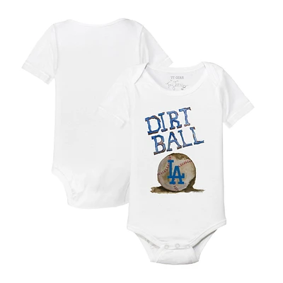 Infant Tiny Turnip White Los Angeles Dodgers Dirt Ball Bodysuit