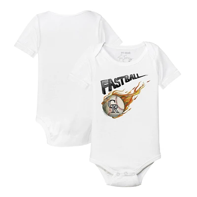 Infant Tiny Turnip White Colorado Rockies Fastball Bodysuit