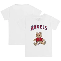 Infant Tiny Turnip White Los Angeles Angels Girl Teddy T-Shirt