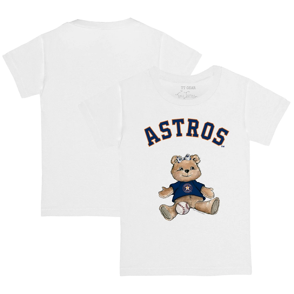 Infant Tiny Turnip White Houston Astros Girl Teddy T-Shirt