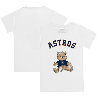 Infant Tiny Turnip White Houston Astros Girl Teddy T-Shirt