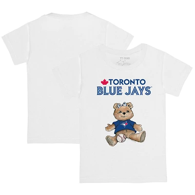 Infant Tiny Turnip White Toronto Blue Jays Girl Teddy T-Shirt