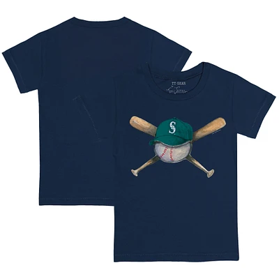 Infant Tiny Turnip Navy Seattle Mariners Hat Crossbats T-Shirt