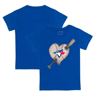 Infant Tiny Turnip Royal Toronto Blue Jays Heart Bat T-Shirt