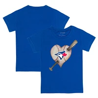 Infant Tiny Turnip Royal Toronto Blue Jays Heart Bat T-Shirt