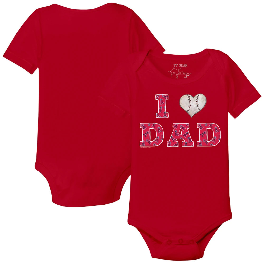 Infant Tiny Turnip Red Los Angeles Angels I Love Dad Bodysuit