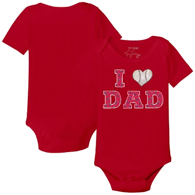 Infant Tiny Turnip Red Los Angeles Angels I Love Dad Bodysuit