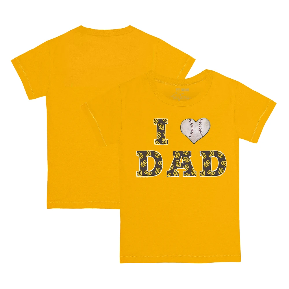 Infant Tiny Turnip Gold San Diego Padres I Love Dad T-Shirt