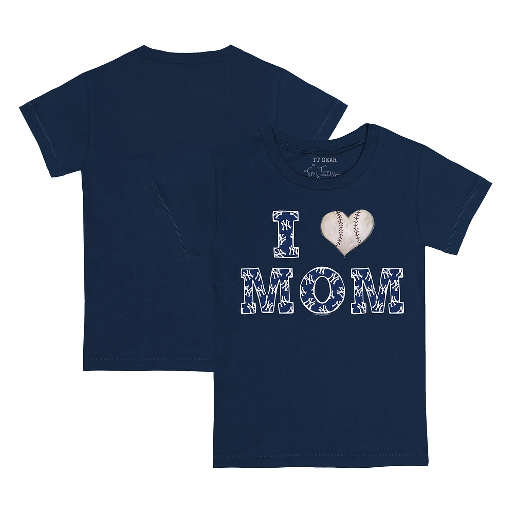 Infant Tiny Turnip Navy New York Yankees I Love Mom T-Shirt