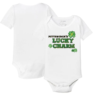 Infant Tiny Turnip White Pittsburgh Pirates Lucky Charm Bodysuit