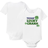 Infant Tiny Turnip White Texas Rangers Lucky Charm Bodysuit