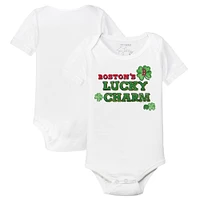 Infant Tiny Turnip White Boston Red Sox Lucky Charm Bodysuit