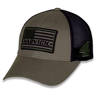 Men's Stewart-Haas Racing Team Collection Olive/Black Kevin Harvick Tonal Flag Snapback Adjustable Hat