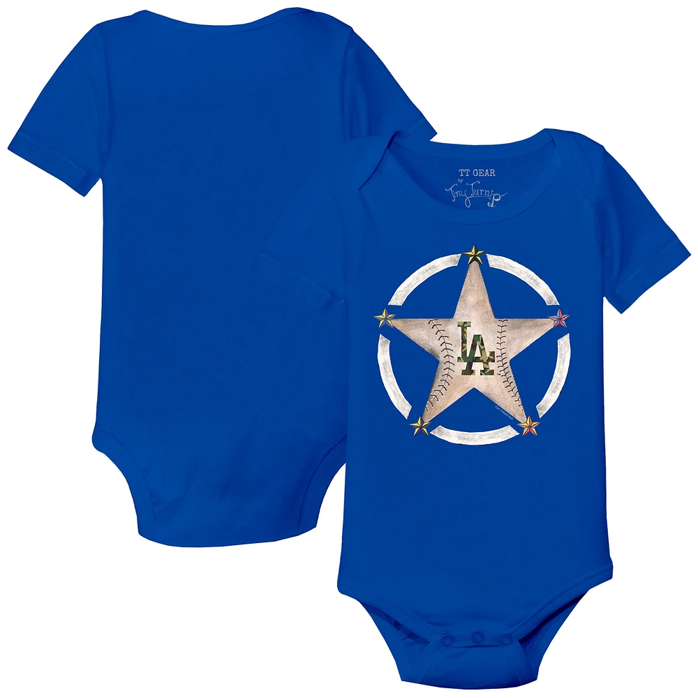 Infant Tiny Turnip Royal Los Angeles Dodgers Military Star Bodysuit