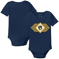 Infant Tiny Turnip Navy Milwaukee Brewers Prism Arrows Bodysuit