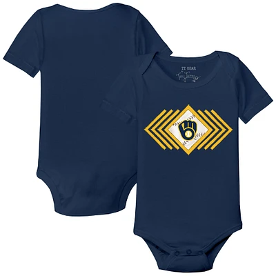 Infant Tiny Turnip Navy Milwaukee Brewers Prism Arrows Bodysuit