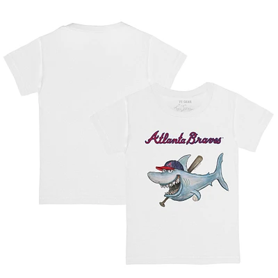 Infant Tiny Turnip White Atlanta Braves Shark Team T-Shirt