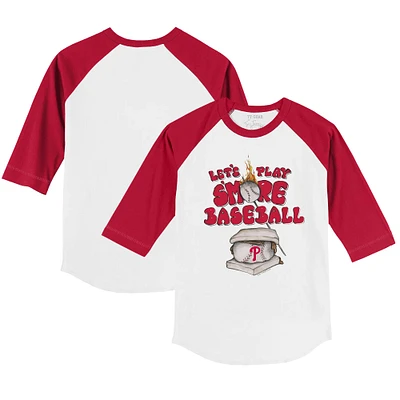 Infant Tiny Turnip White/Red Philadelphia Phillies Smores Raglan 3/4-Sleeve T-Shirt