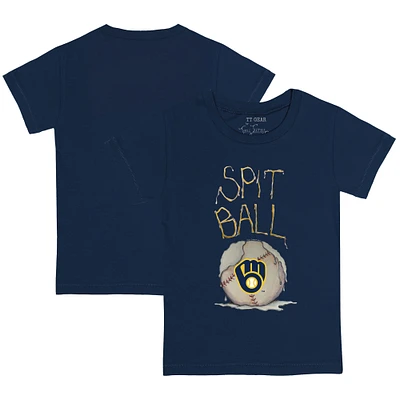 Infant Tiny Turnip Navy Milwaukee Brewers Spit Ball T-Shirt