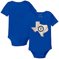 Infant Tiny Turnip Royal Texas Rangers State Outline Bodysuit