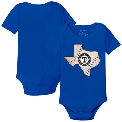 Infant Tiny Turnip Royal Texas Rangers State Outline Bodysuit