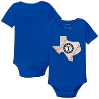 Infant Tiny Turnip Royal Texas Rangers State Outline Bodysuit