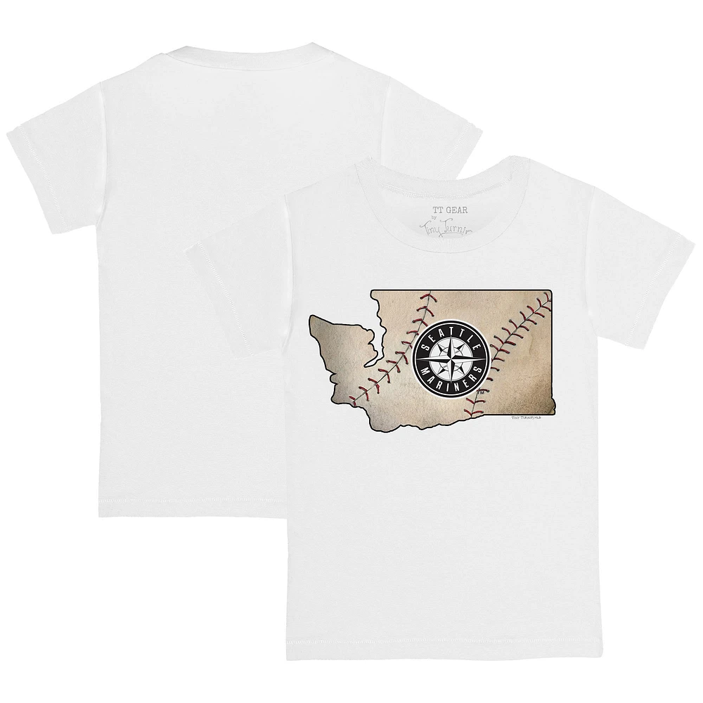Infant Tiny Turnip White Seattle Mariners State Outline T-Shirt