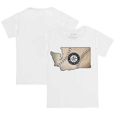 Infant Tiny Turnip White Seattle Mariners State Outline T-Shirt