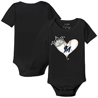 Infant Tiny Turnip Black Miami Marlins Tiara Heart Bodysuit