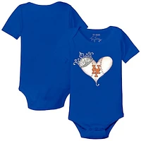 Infant Tiny Turnip Royal New York Mets Tiara Heart Bodysuit