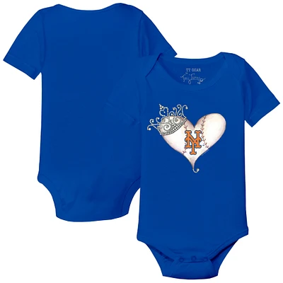 Infant Tiny Turnip Royal New York Mets Tiara Heart Bodysuit