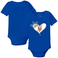 Infant Tiny Turnip Royal New York Mets Tiara Heart Bodysuit