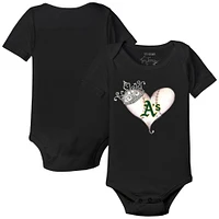 Infant Tiny Turnip Black Athletics Tiara Heart Bodysuit
