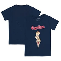 Infant Tiny Turnip Navy Cleveland Guardians Triple Scoop T-Shirt